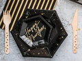 Talerzyki papierowe na Sylwetra i Nowy Rok Happy New Year - 20 cm - 6 szt.