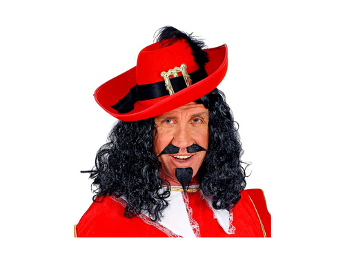 Peruka Muszkietera z wąsami i kozią bródką