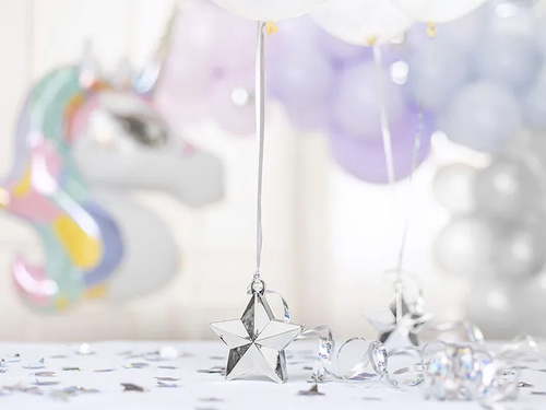 Obciążnik ciężarek do balonów napełnionych helem - Gwiazda srebrna - 175 g.