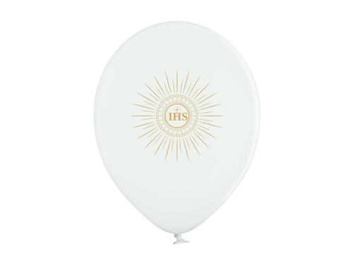 Zestaw balonów biało-złoty IHS - 38 szt.