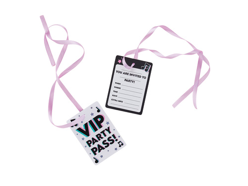 Zaproszenia Przepustka VIP - 12.5 x 8.8cm - 10 szt.