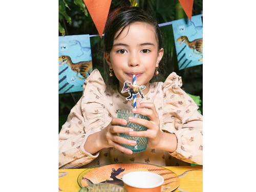 Słomki papierowe T-Rex - 20 cm - 6 szt.