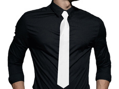 Biały krawat - 48 cm - 1 szt.