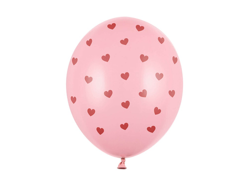 Balony z nadrukiem Serduszka na walentynki - 30 cm - 6 szt.