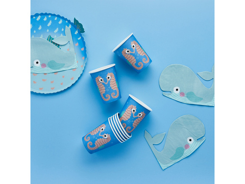 Kubeczki papierowe Koniki Morskie - 250ml - 8 szt.