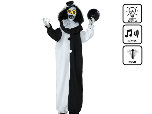 Dekoracja stojąca Klaun Kościotrup - 170 cm - 1 szt.