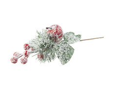 Dekoracja gałązka świąteczna z jabłkiem - 1 szt.