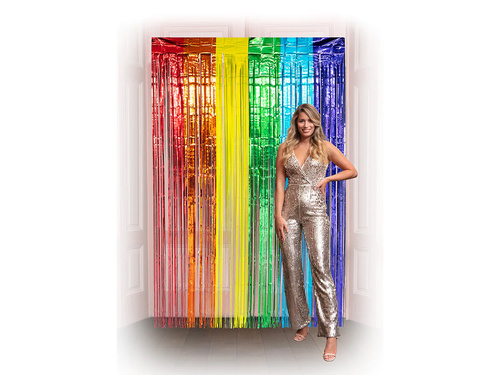 Kurtyna - zasłona na drzwi tęczowa - 100 cm x 200 cm