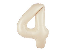 Balon foliowy kremowa cyfra 4 - 100 cm - 1 szt.