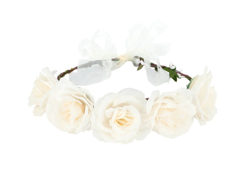 Wianek z białymi kwiatami - 1 szt.