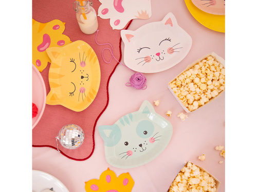 Talerzyki papierowe Kotki - 20,5 x 15 cm - 6 szt.