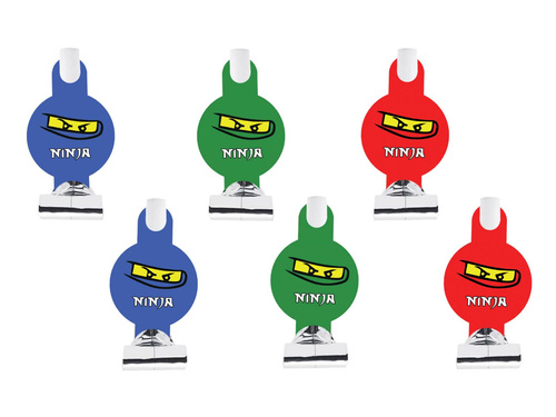 Gwizdki trąbki rozwijane Ninja - 6 szt
