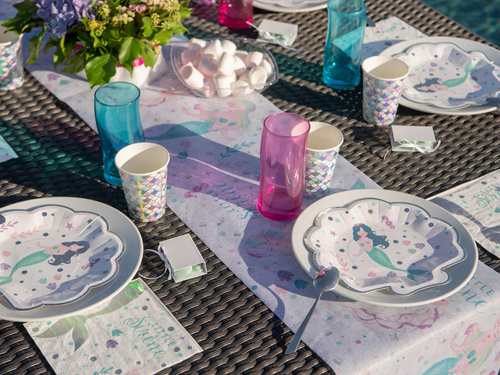 Talerzyki urodzinowe Syrenka - 22,7 cm - 10 szt.