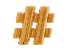 Balon foliowy znak specjalny # hashtag złoty - 40" - 1 szt.