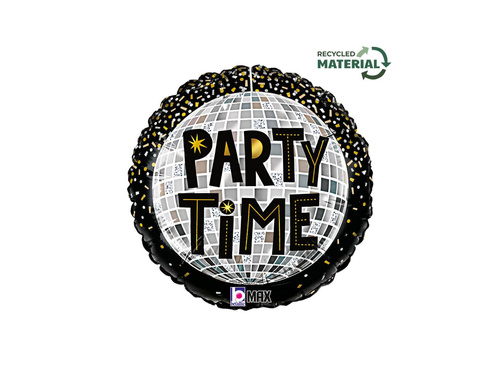 Balon foliowy okrągły Party Time Disco - 14" - 1 szt.