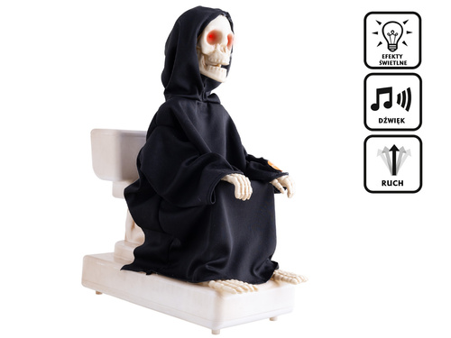 Dekoracja stojąca Szkielet na toalecie - 35 cm - 1 szt.