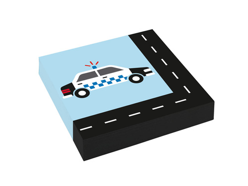 Serwetki urodzinowe Radiowóz Policyjny - 33 cm - 20 szt.