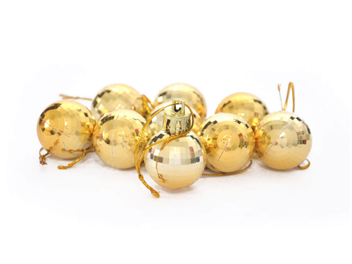 Bombki na choinkę złote - 3 cm - 9 szt.