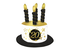 Kapelusz Świeczki na 20 urodziny - 1 szt.