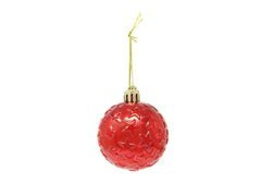 Bombki choinkowe czerwone Gwiazdki - 5 cm - 6 szt.