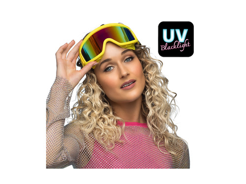 Imprezowe gogle narciarskie neonowe żółte