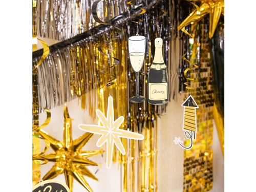 Dekoracja wisząca świderki Happy New Year - 6 szt.