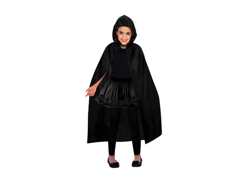 Peleryna z kapturem czarna