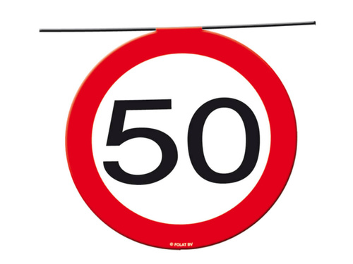 Baner flagi Znak zakazu 50tka - 12 m - 1 szt.