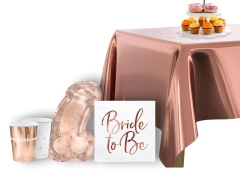 Zestaw obrus + kubeczki + serwetki + talerzyki papierowe Same penis forever różowe złoto - 39 szt.