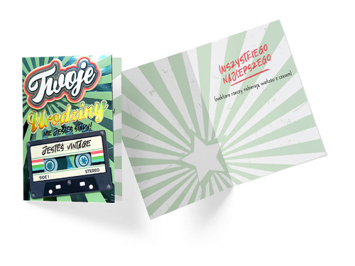 Kartka urodzinowa z kopertą Vintage - 1 szt.