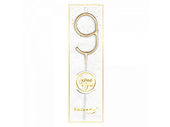 Zimne ognie cyferka 9 złota - 1 szt.