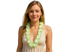 Naszyjnik hawajski zielono-biały - 90 cm - 1 szt.