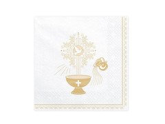 Serwetki Chrzest Święty 3 warst. 33x33 białe 20 szt
