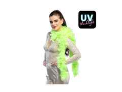 Szal BOA z piór - jasnozielony UV - 180 cm