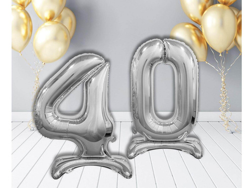 Zestaw balonów foliowych 40 srebrna - 74 cm