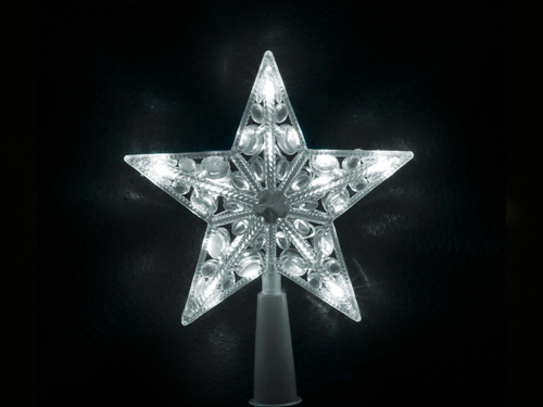 Gwiazda choinkowa srebrna LED - 19 cm - 1 szt.
