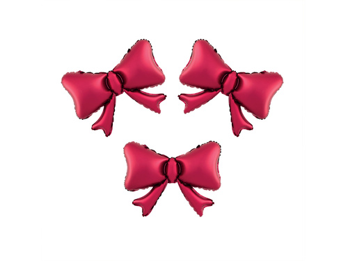 Balon foliowy Kokardka czerwona - 55 x 42 cm - 3 szt.