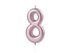 Świeczka cyferka różowe złoto - 8 - osiem