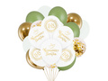 Zestaw balonów komunijnych zielono- złoty - 23 szt.