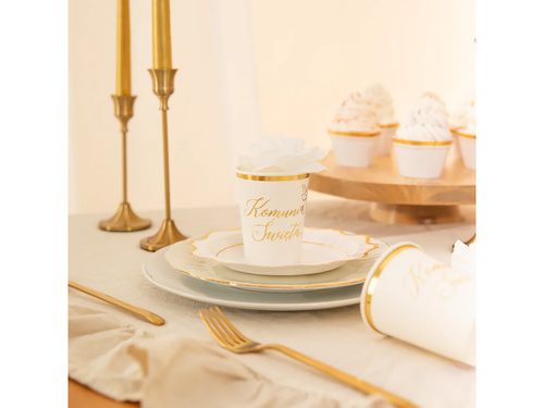 Kubeczki papierowe na Komunię Świętą - 220 ml - 6 szt.