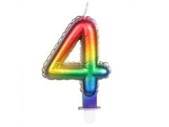 Świeczka cyferka kolorowa - 4 - cztery