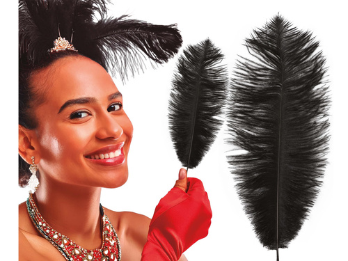 Duże pióro czarne - 30 cm - 1 szt.