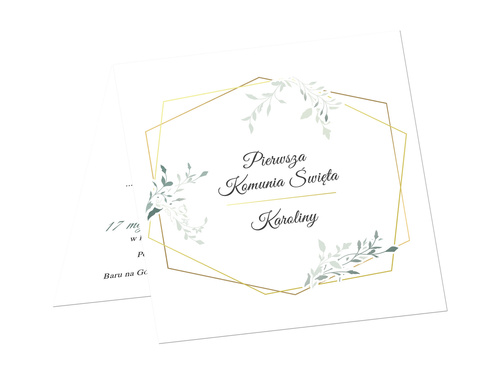 Zaproszenia personalizowane na I Komunię Świętą - 6 szt.