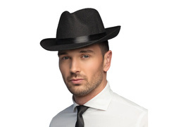 Kapelusz Gangstera czarny z lamówką - 1 szt.