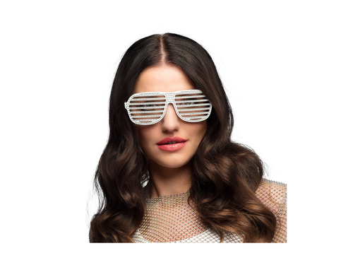 Okulary imprezowe żaluzje białe