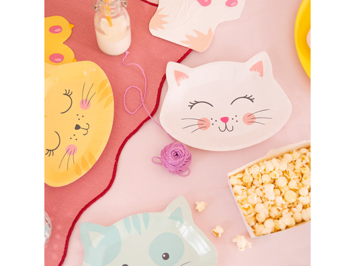 Talerzyki papierowe Kotki - 20,5 x 15 cm - 6 szt.