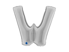 Balon foliowy literka W srebrny - 40" - 1 szt.