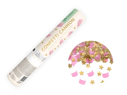 Tuba strzelająca - Kotki i gwiazdki - 20 cm - 1 szt.