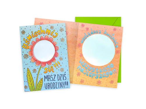 Kartka urodzinowa z lusterkiem Kwiatek - 1 szt.