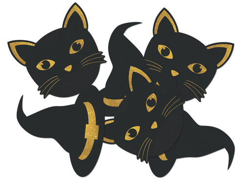 Dekoracja dwustronna Czarownica i kot - 12 szt.